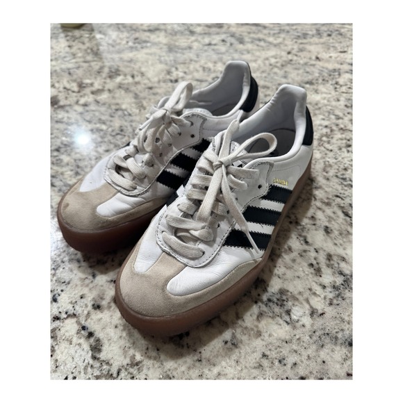 adidas Shoes - Adidas Samba Rose White Black Gum Platform Sneakers Womens 7.5 JI1349